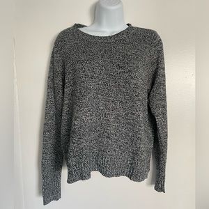 H&M Black White Marled Crewneck Sweater Size M